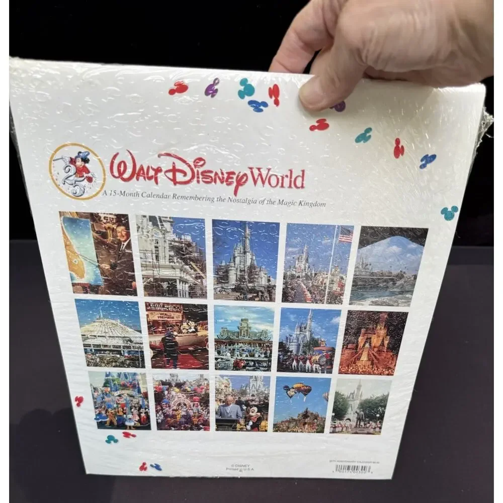 Walt Disney World 25th Anniversary Calendar 1996 New Sealed! Real Park Photo!